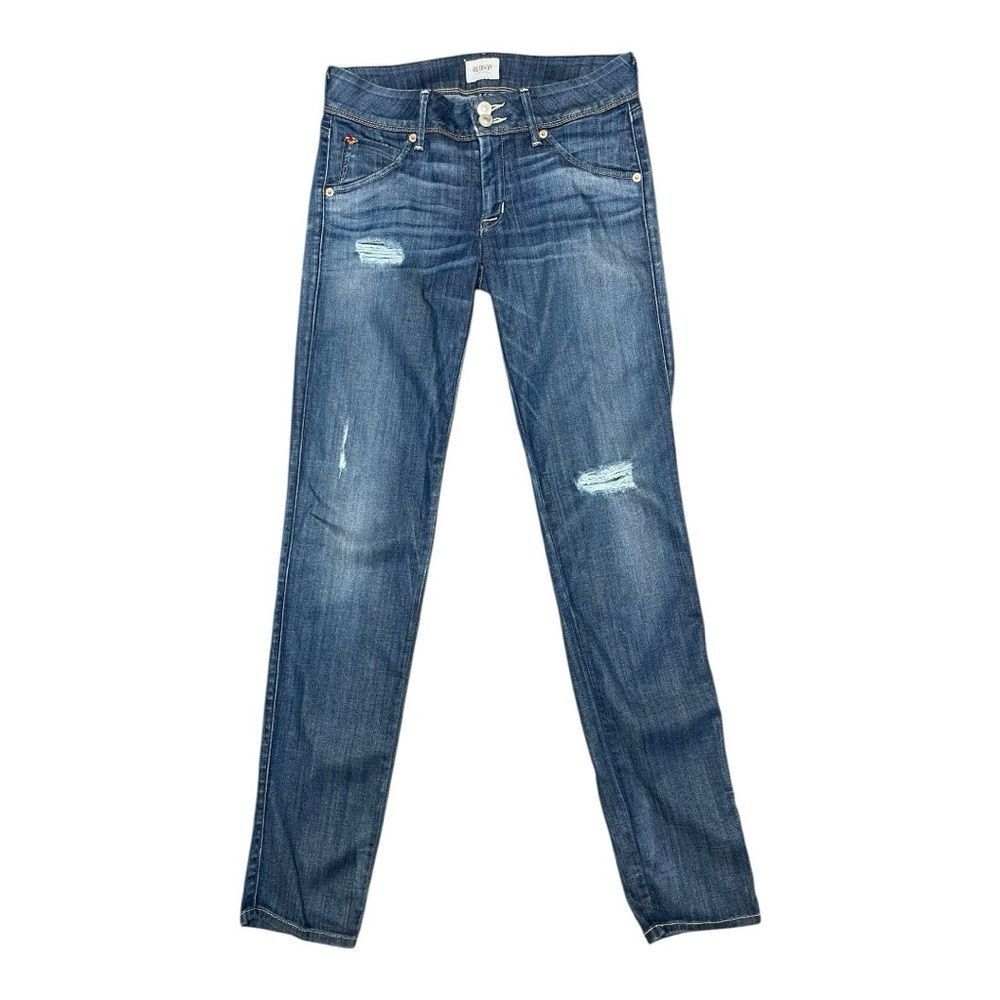 Classic Vintage Hudson Distressed Blue Jeans Size 27 Low Rise Y2K